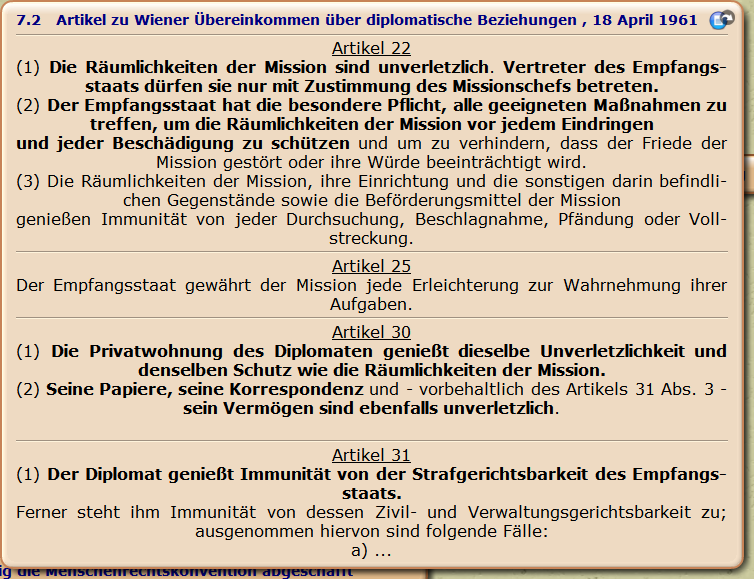 Artikel zu Wiener Übereinkommen über diplomatische Beziehungen , 18 April 1961